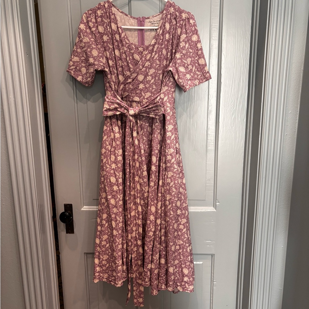 Floral Purple Wrap Dress